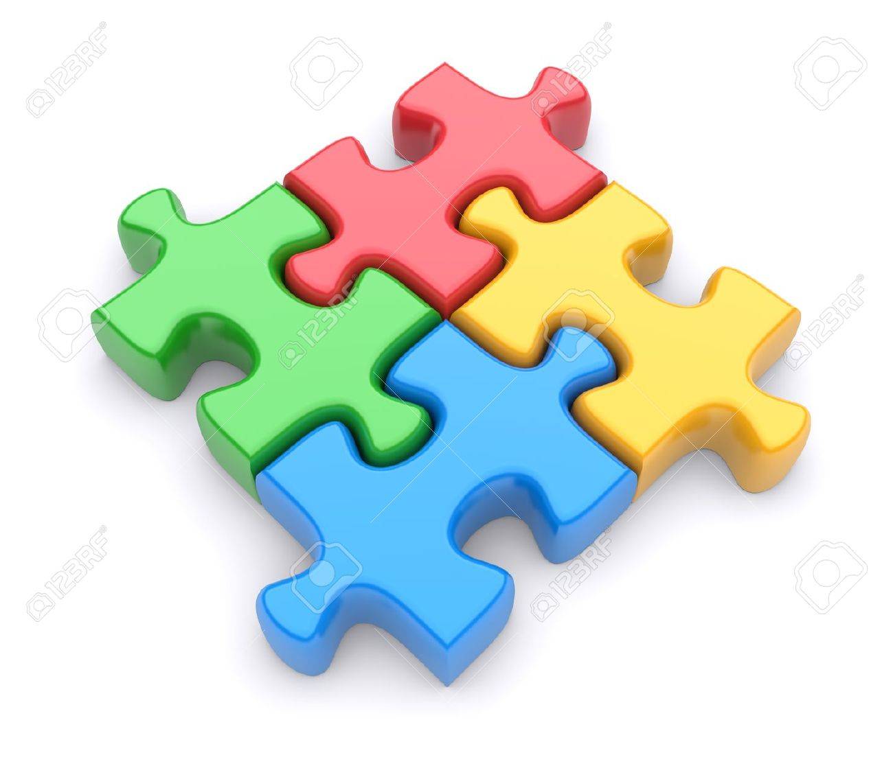 Jigsaw Puzzle On A White Background 3d Image Stock Photo Picture
