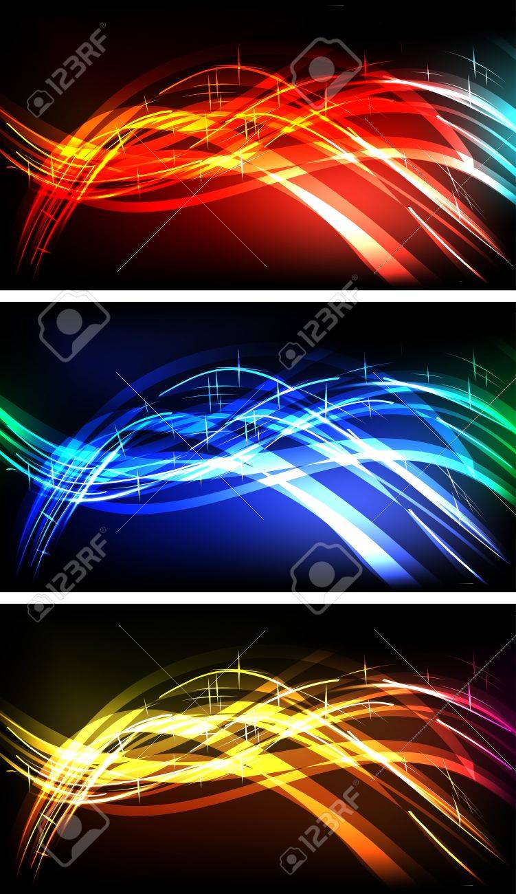 Abstract Lights Horizontal Background Set Royalty Cliparts