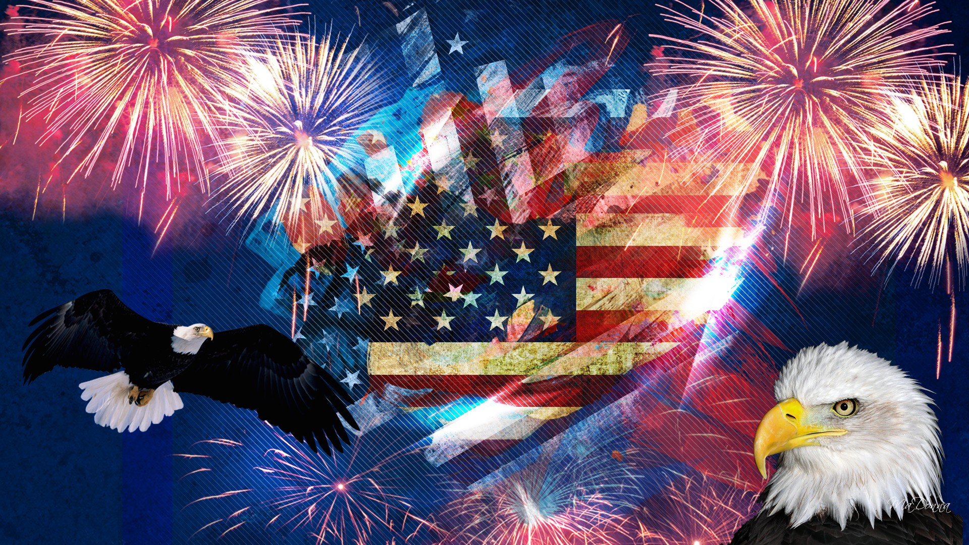 Symbols Of America American Flag Bald Eagle July