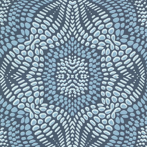 Aqua Fractal Geometric Iberian Eijffinger Wallpaper