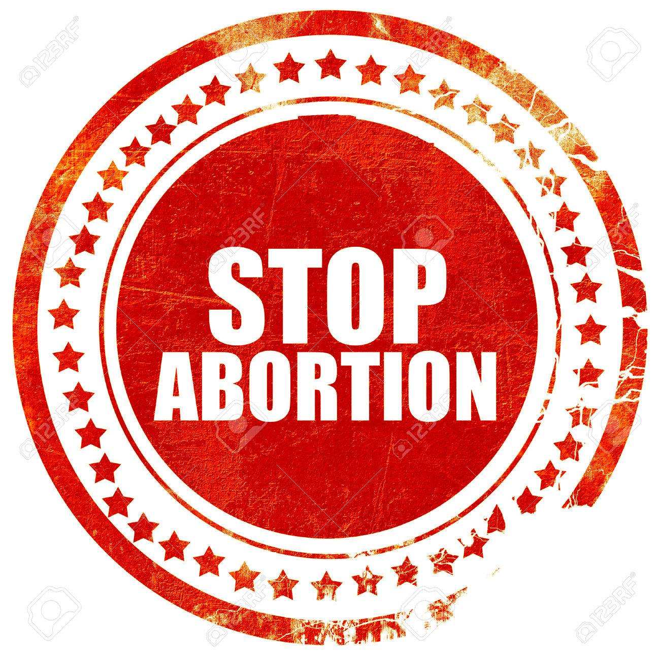 Stop Abortion Isolated Red Stamp On A Solid White Background