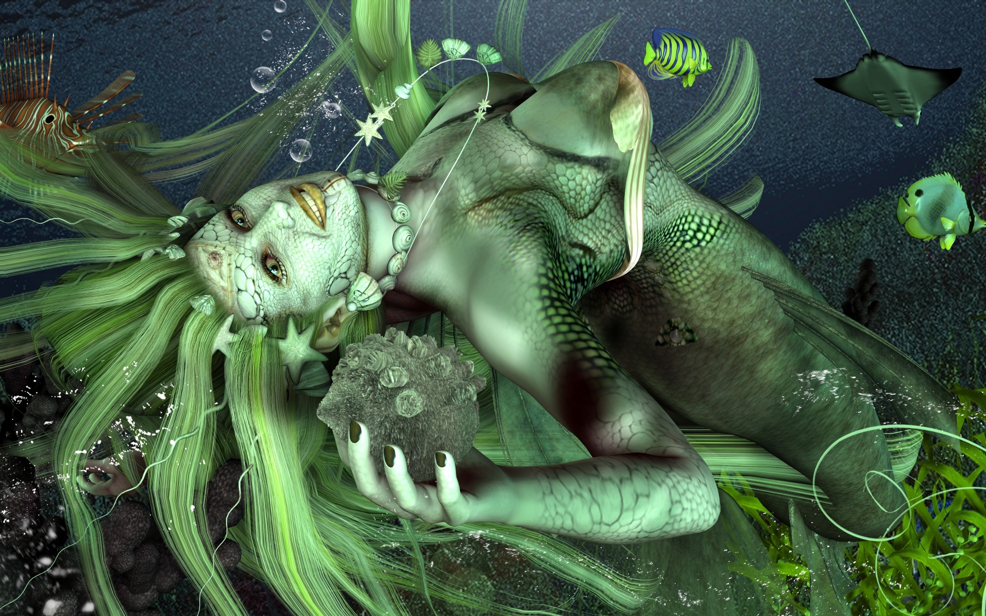 Mermaid Under The Sea Wallpaper