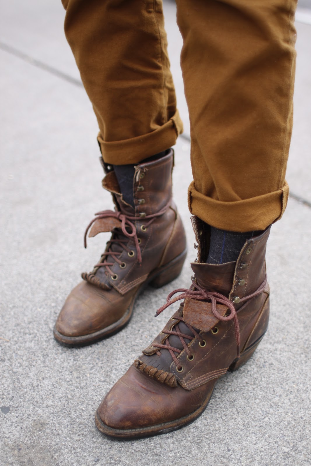 Brown Vintage Justin Boots Seattle Street Style Picture
