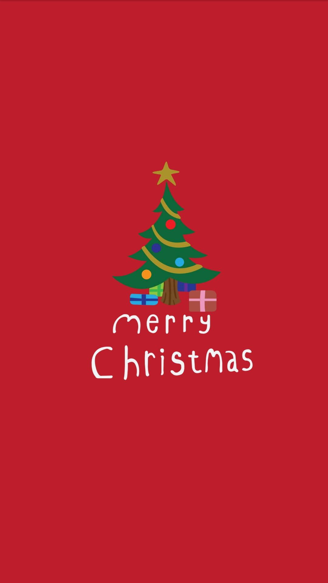 Download Simple Red Merry Christmas Iphone Wallpaper