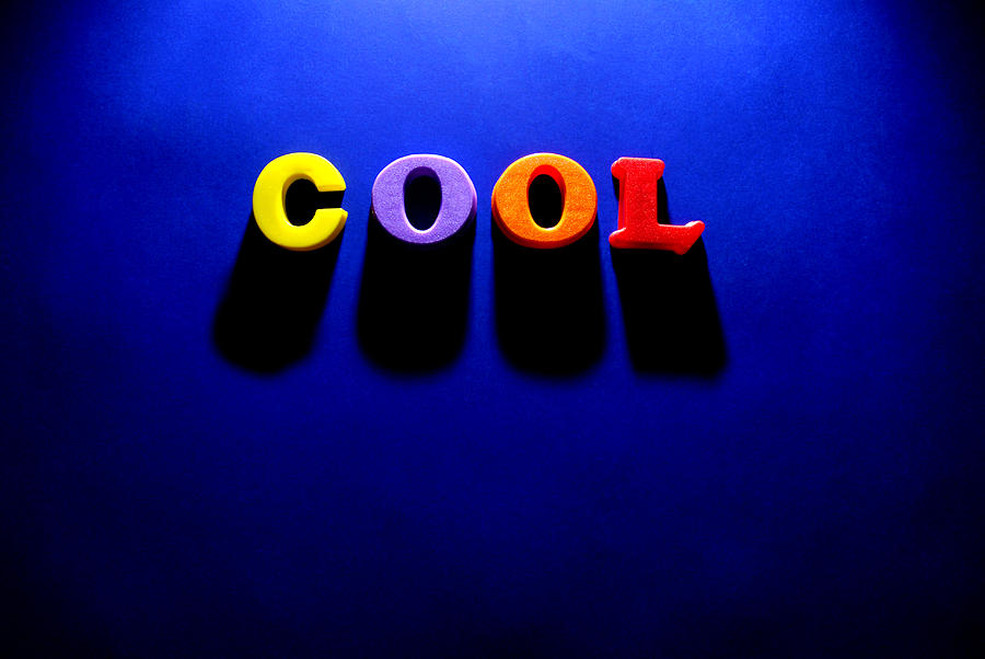 The Word Cool On Blue Background By Lane Erickson