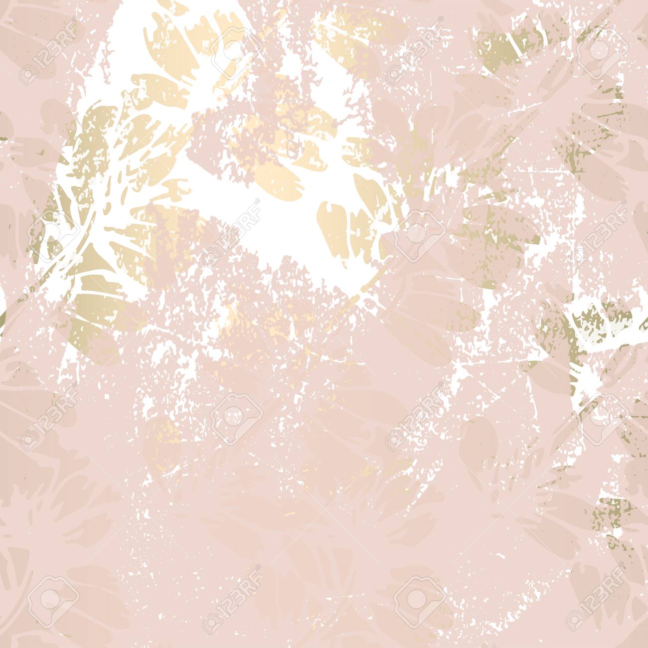 Floral Abstract Foil Gold Blush Patina Background Chic Trendy