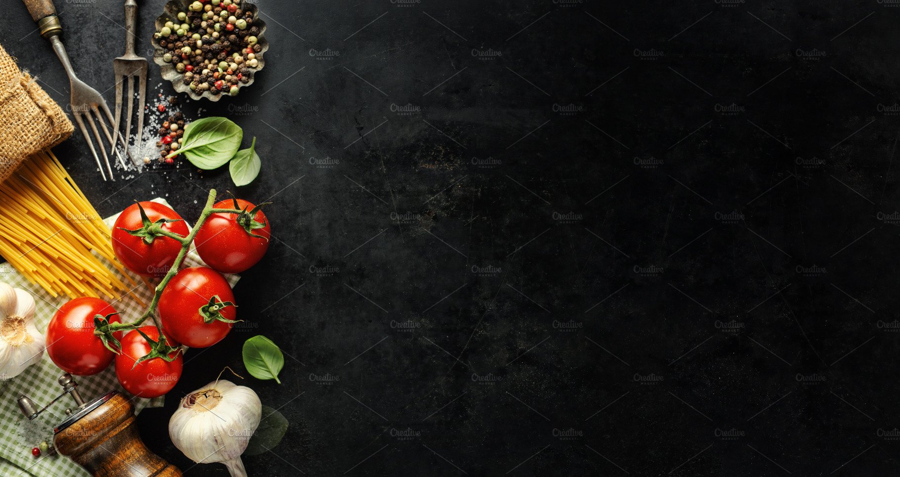 Italian Food Background With Ingredi High Quality Image