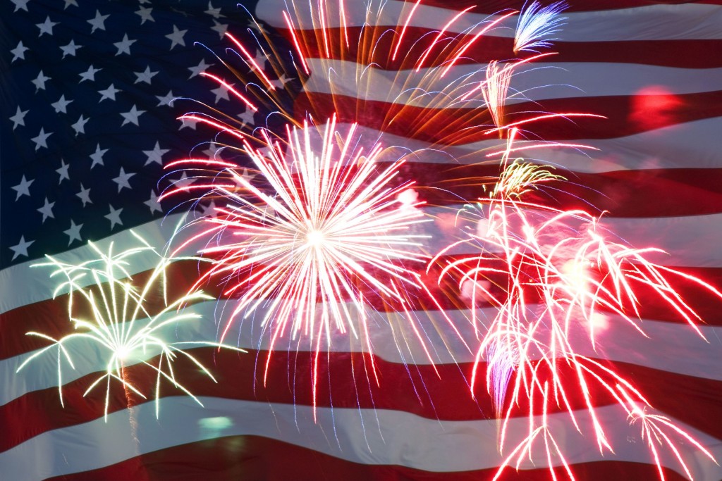 Desktop Background Wallpaper American Flag Fireworks