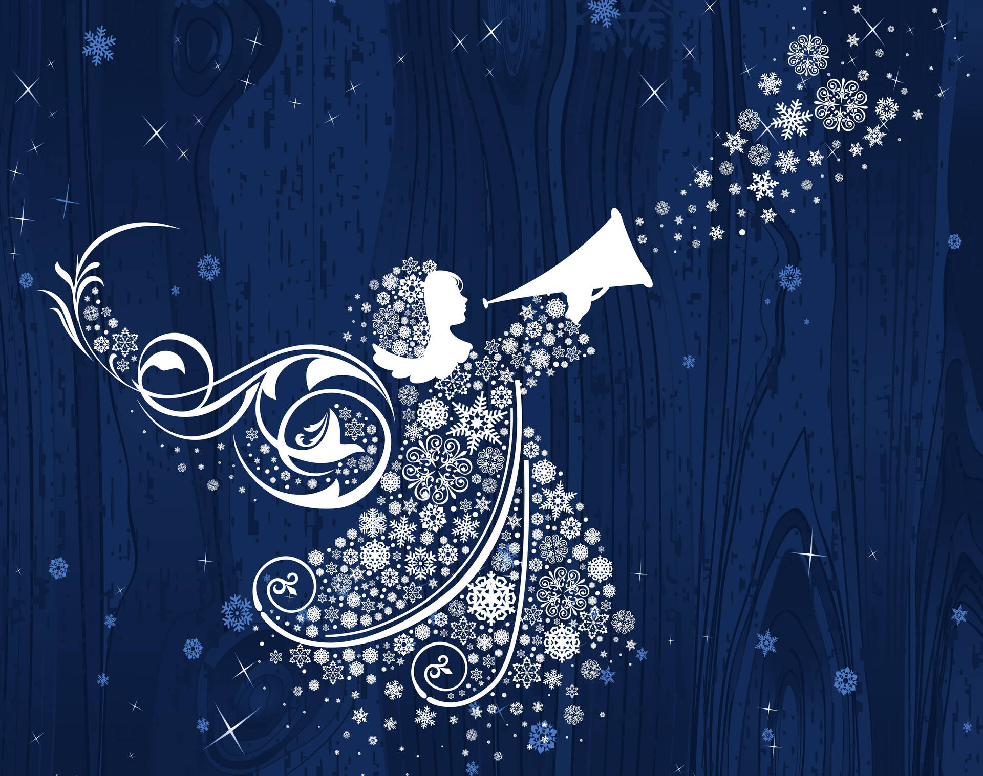 Christmas Angels Background Wallpaper