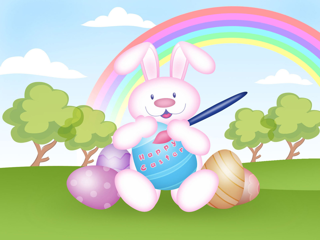 Cute Easter Bunny Happy Easter computer desktop wallpapers pictures