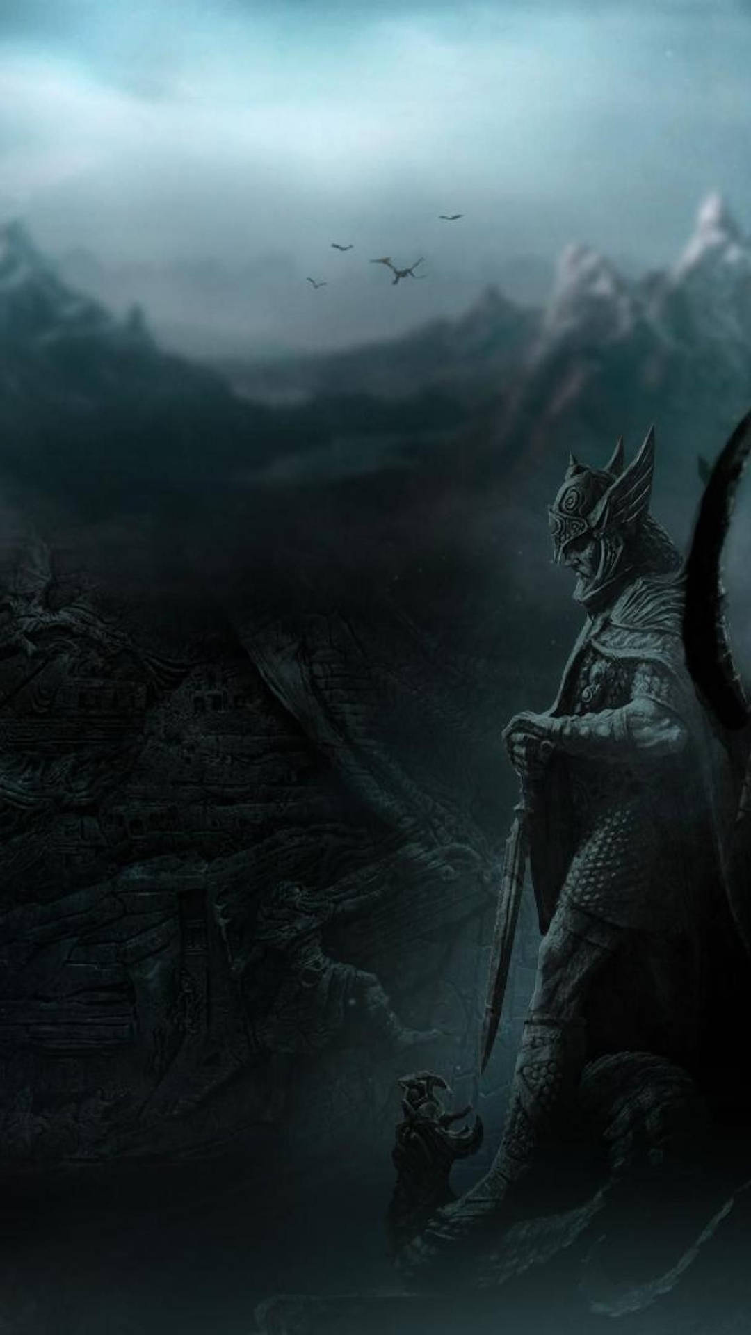 Skyrim iPhone Large Statue Wallpaper