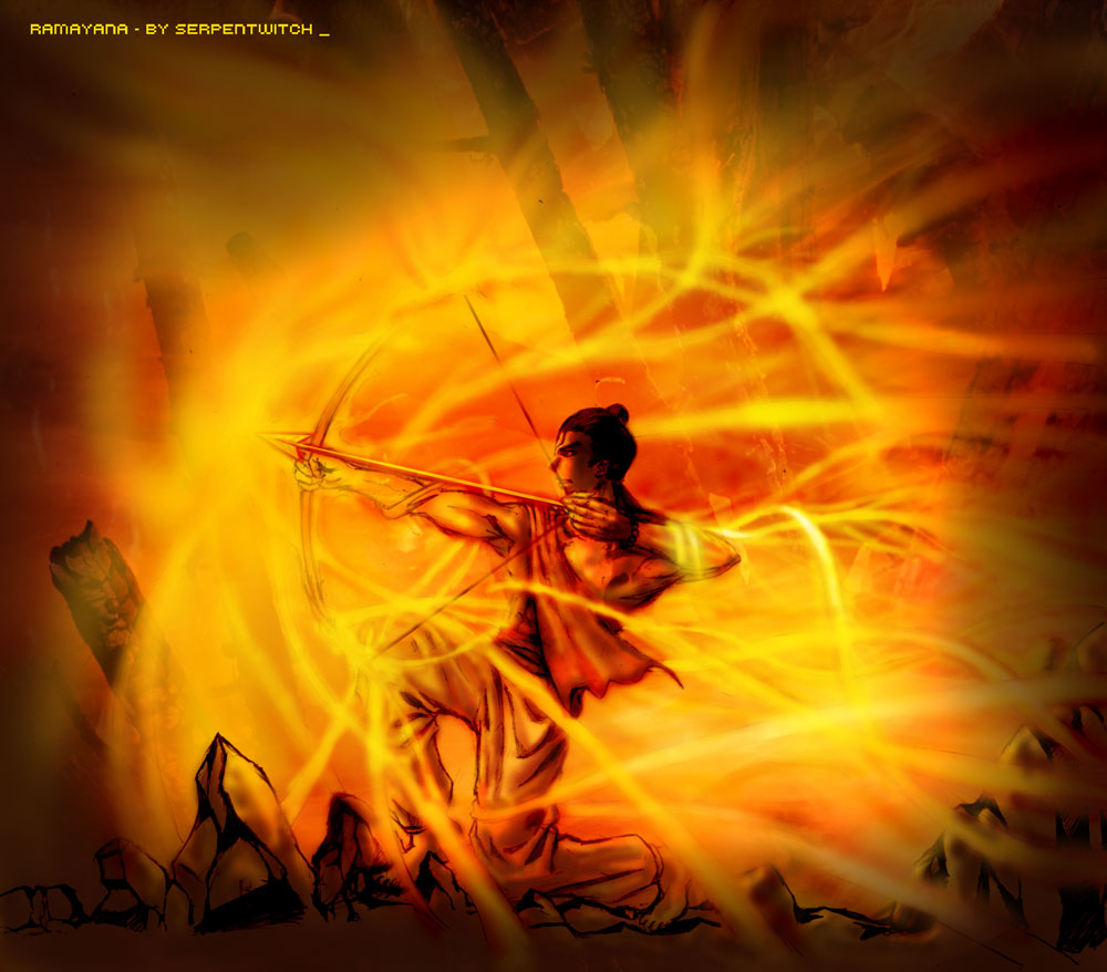 Ramayana Flaming Archery By Serpentwitch