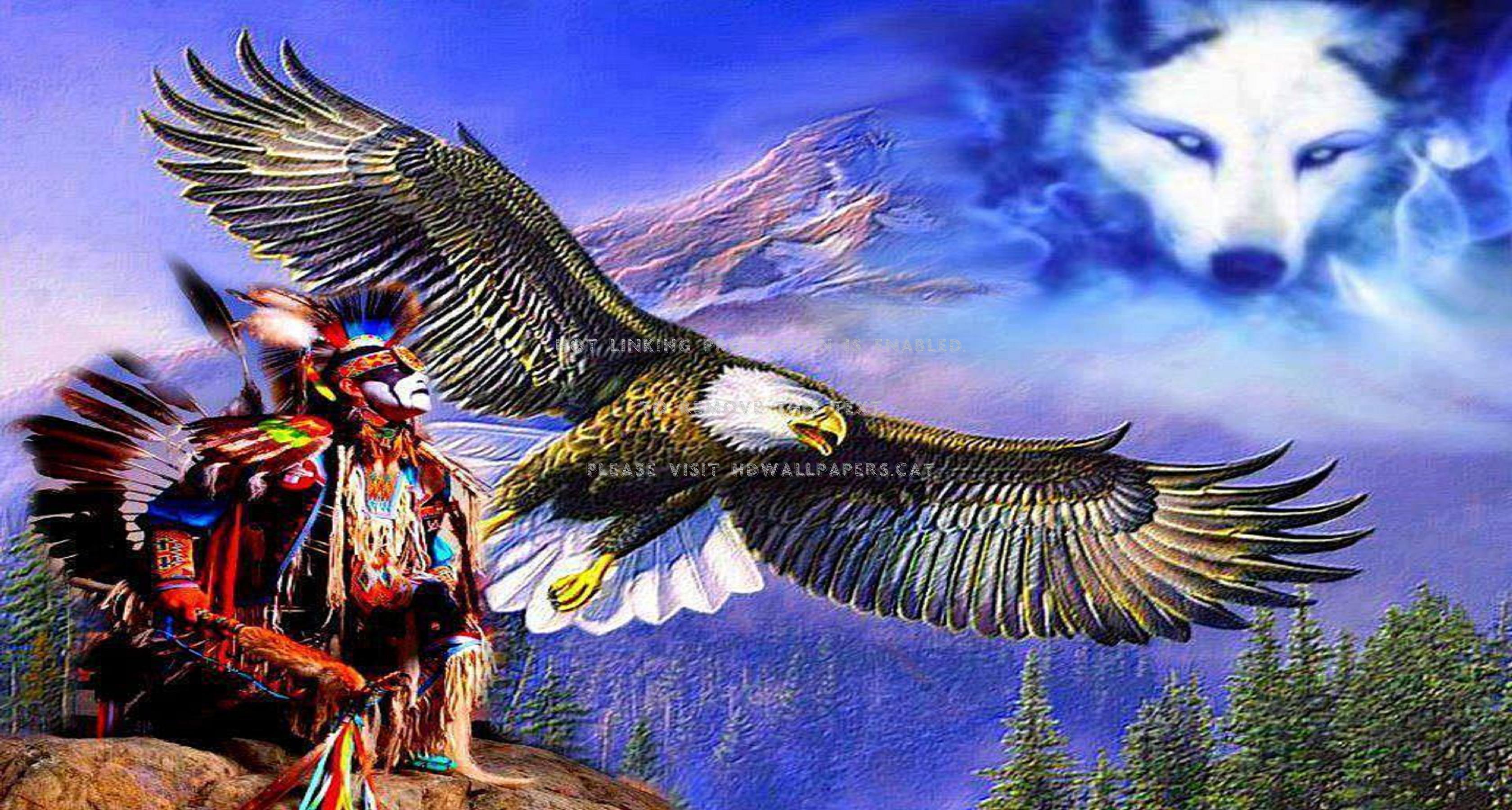 flying pines mountain indian wolf eagle
