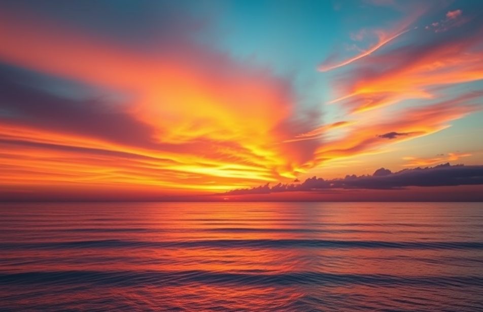 Sunset Ocean Rainbow Wallpaper