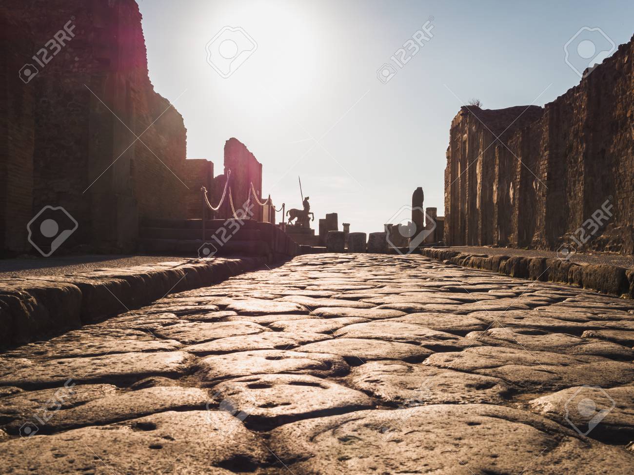 Beautiful Of The Ancient City Pompeii On Background