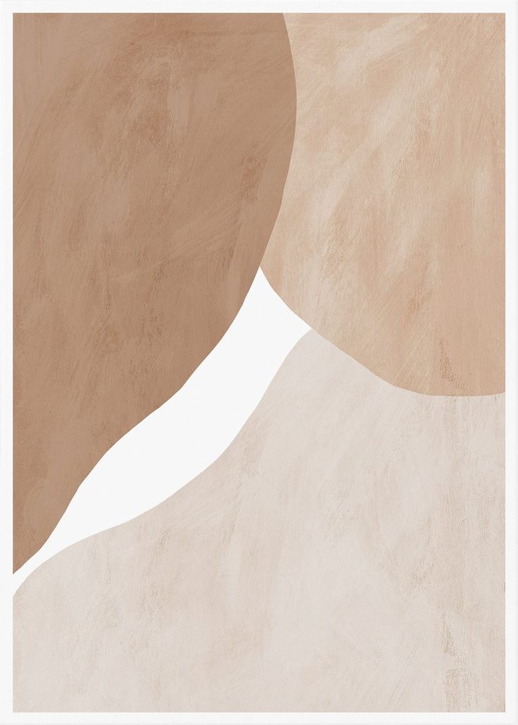 Pale Beige And Brown Figures Abstract Print Wall Art