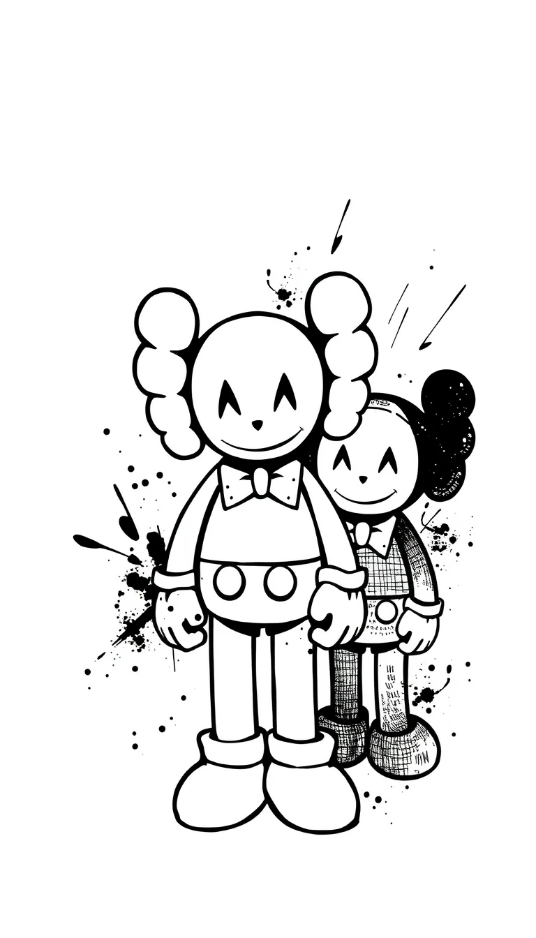 Kaws Black And White Wallpaper