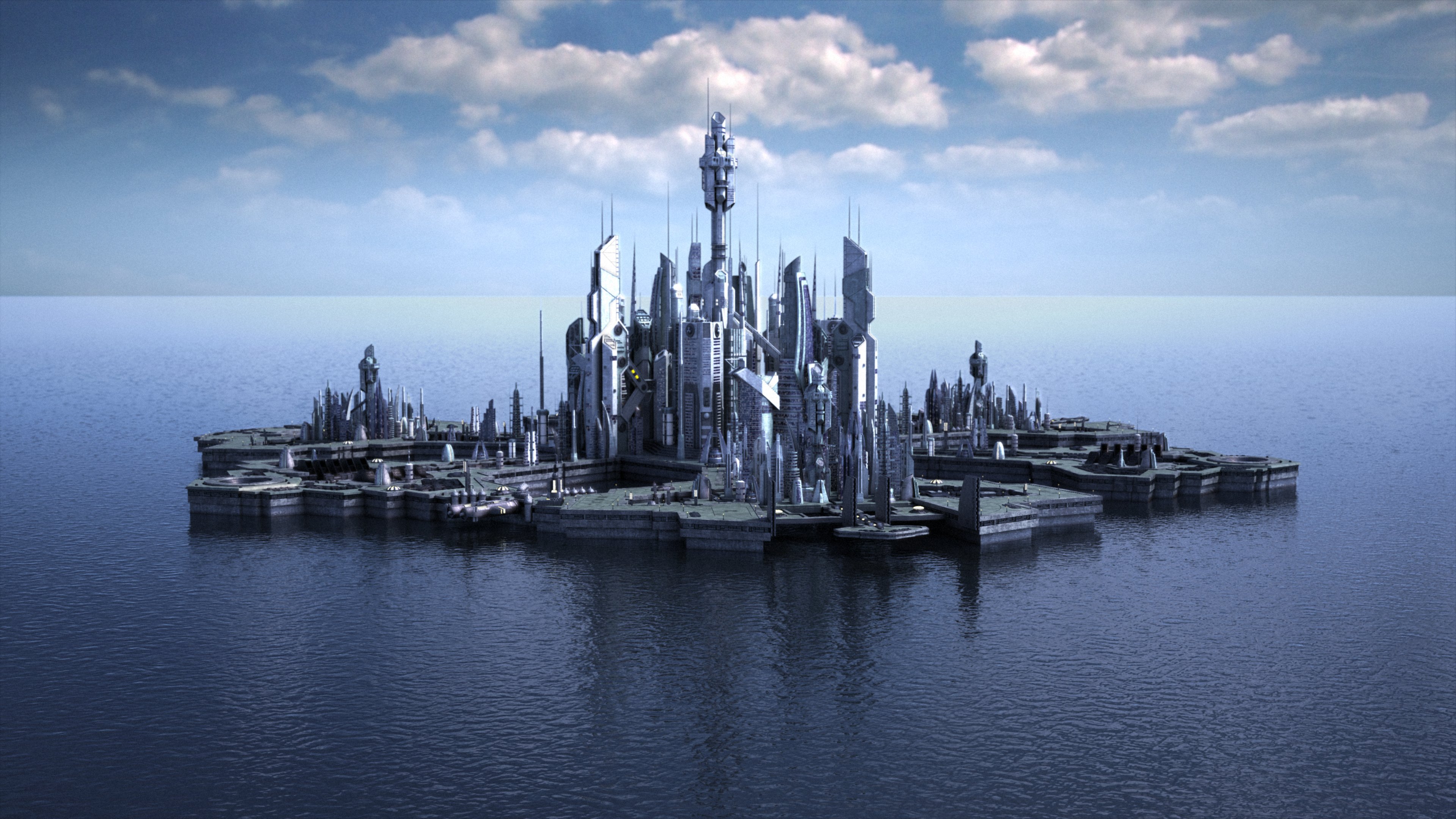 Sci Fi City Wallpaper 4K