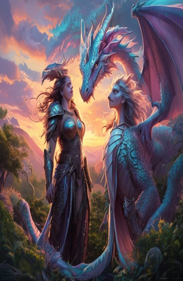 Woman And Dragon Wallpaper