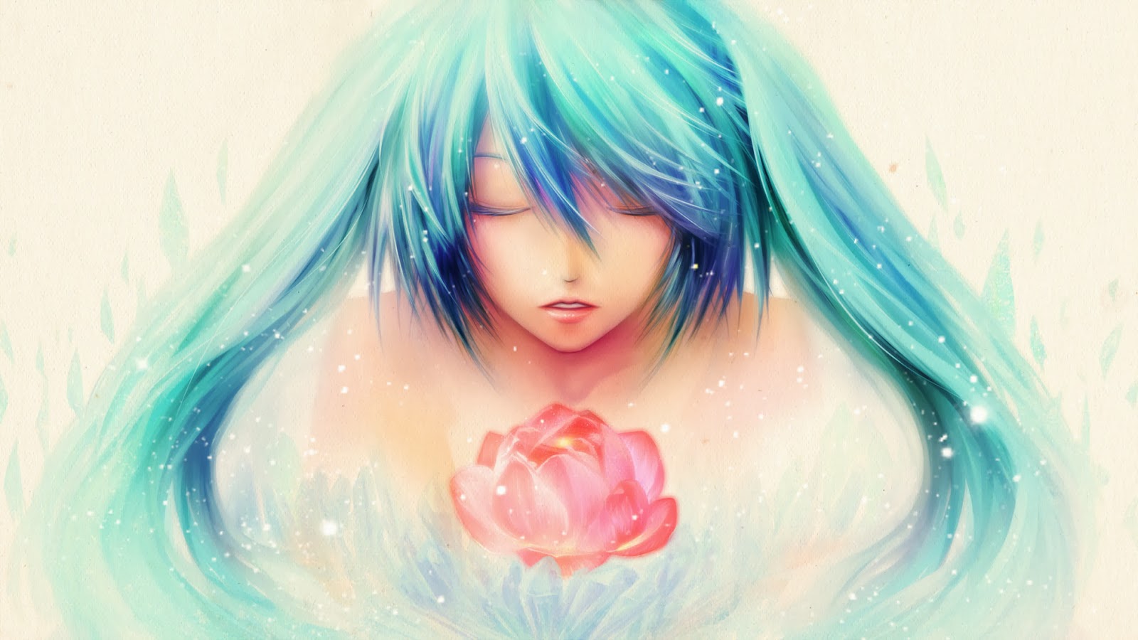 Hatsune Miku Beautiful Girl Flower Vocaloid Anime HD Wallpaper S2