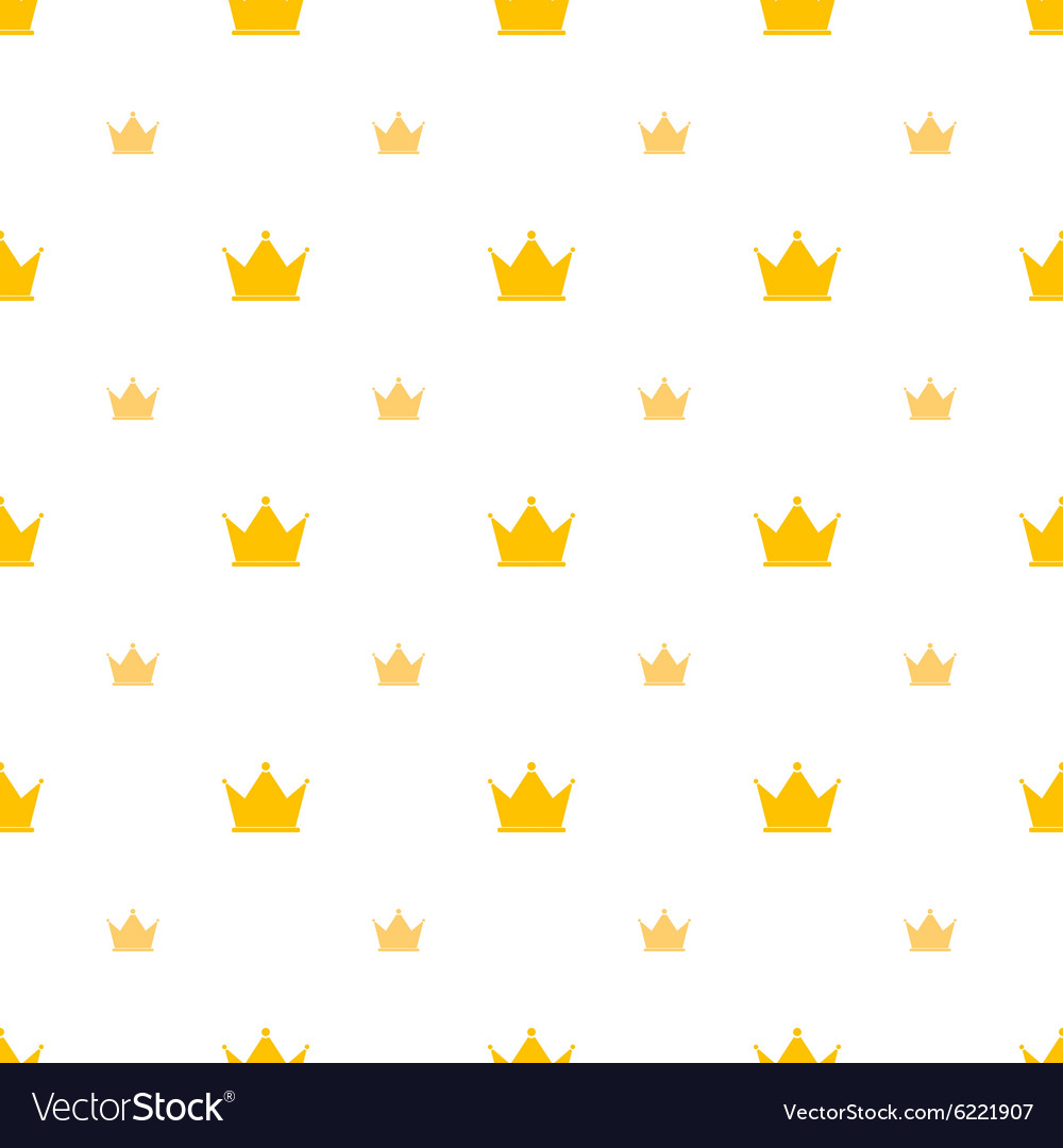 Big And Small Gold Crown Icons On White Background