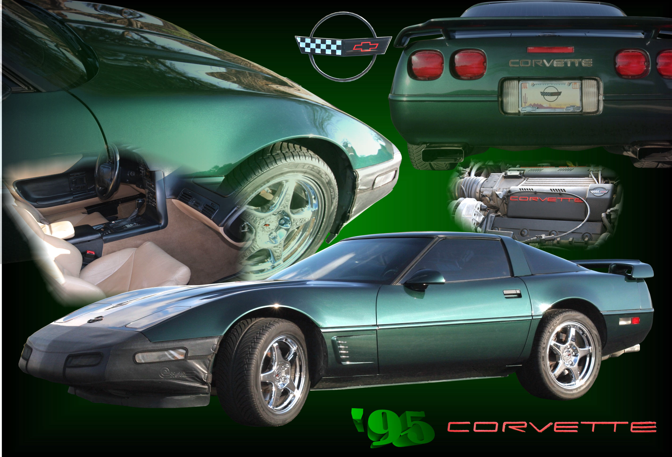 Corvette C4 Photo Collage Wallpaper