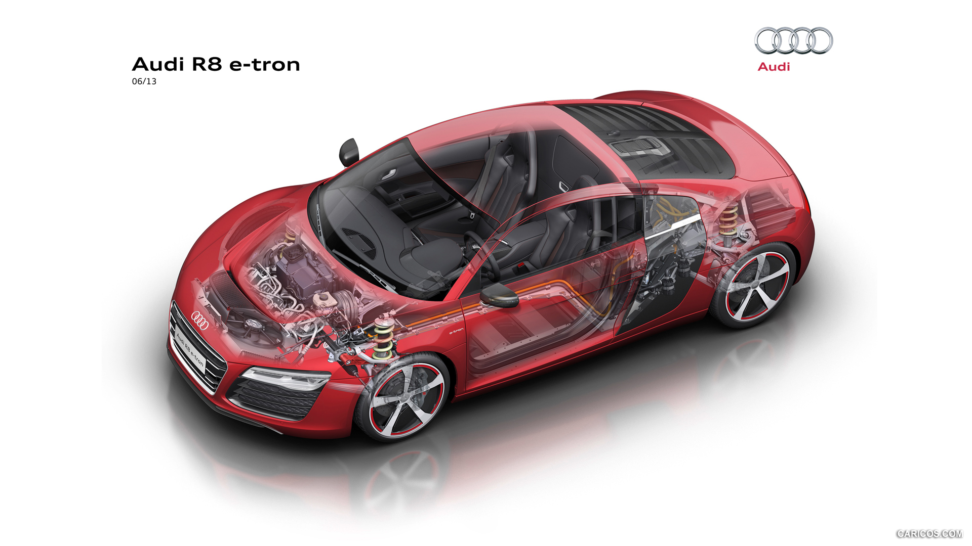 Audi R8 E Tron Phantom Technical Drawing HD Wallpaper