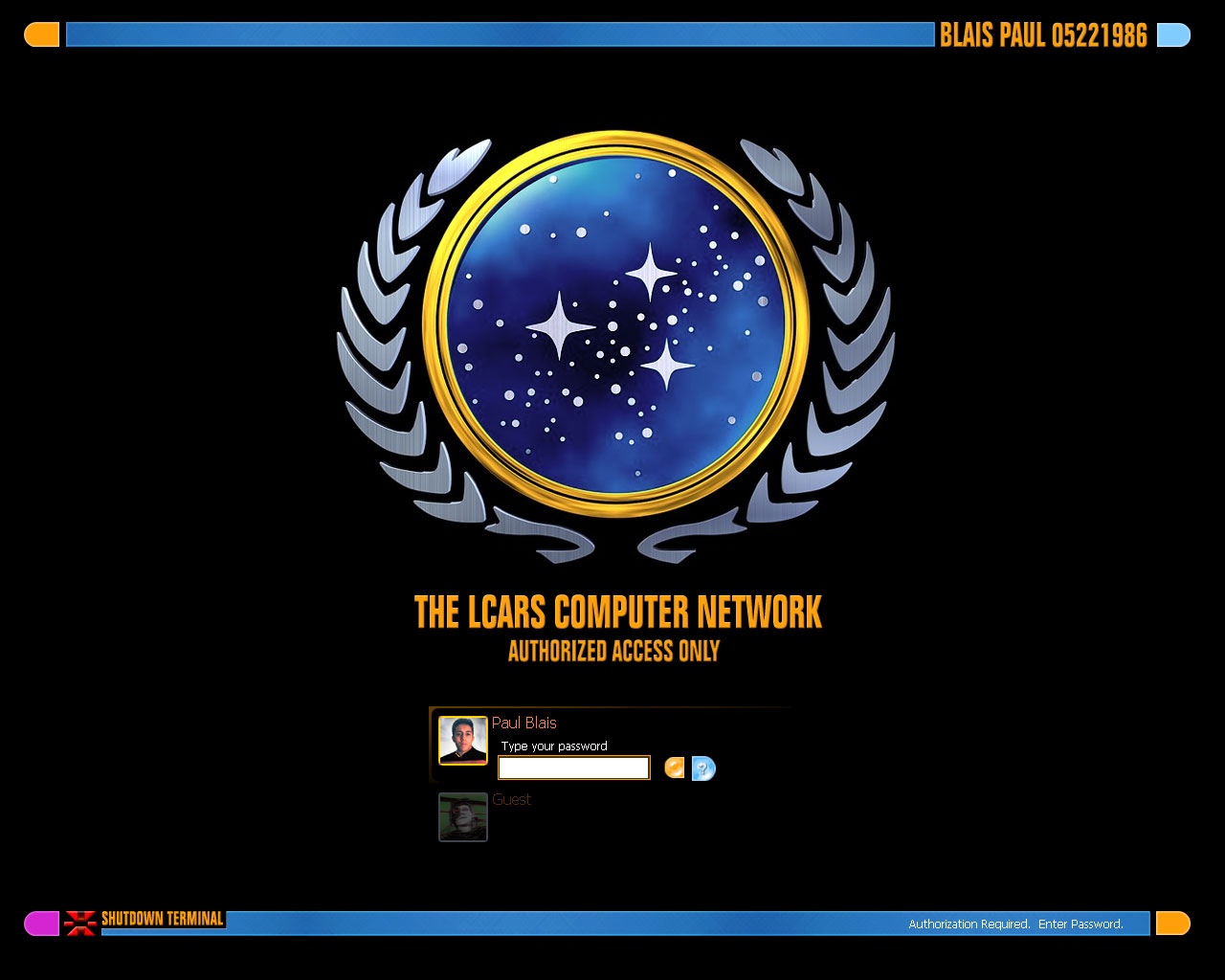 Logonstudio Xp Star Trek United Federation Of Plas Lcars Logon