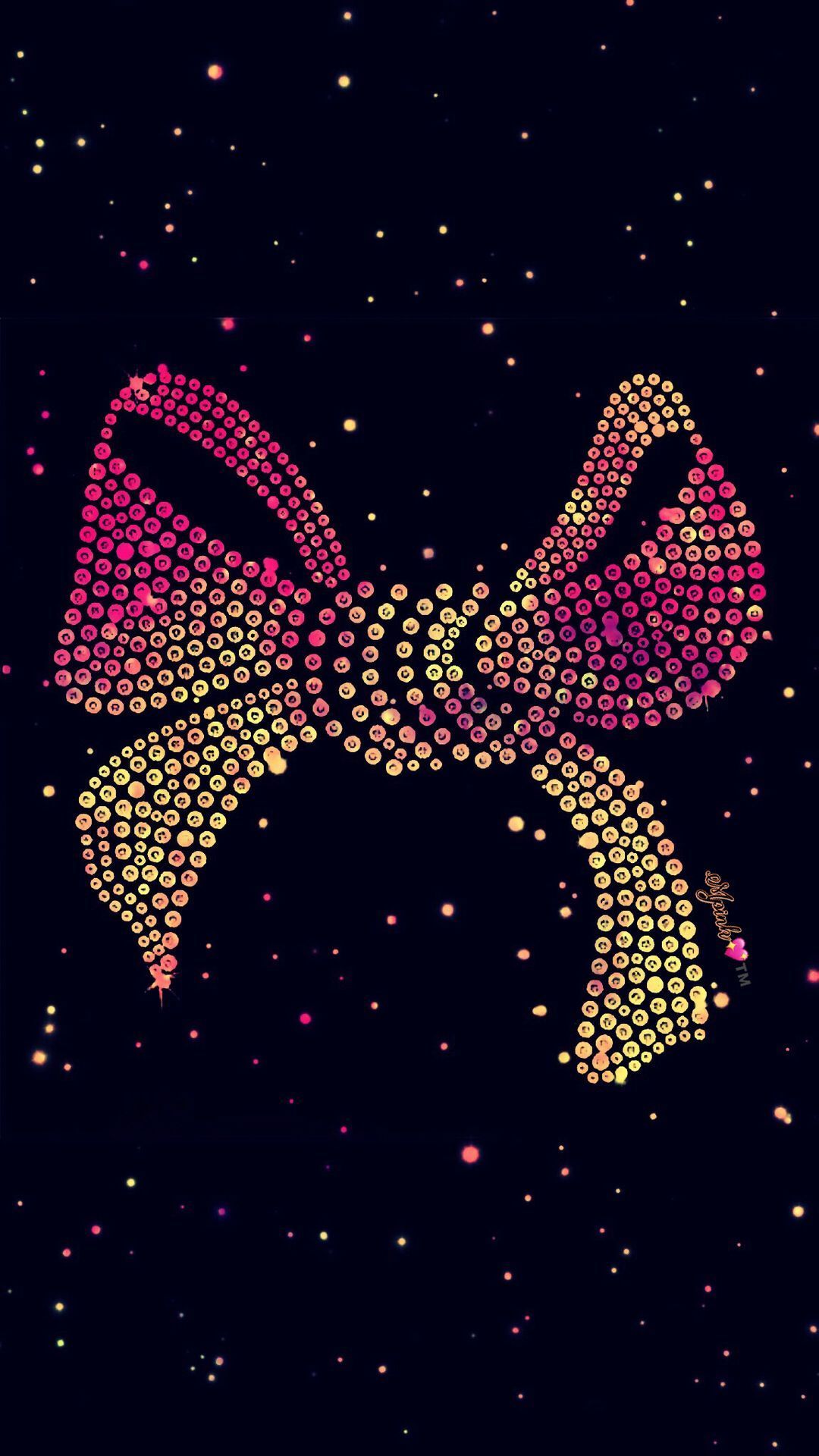 Bling Pink Bow Galaxy Wallpaper Rose Gold Minnie Mouse