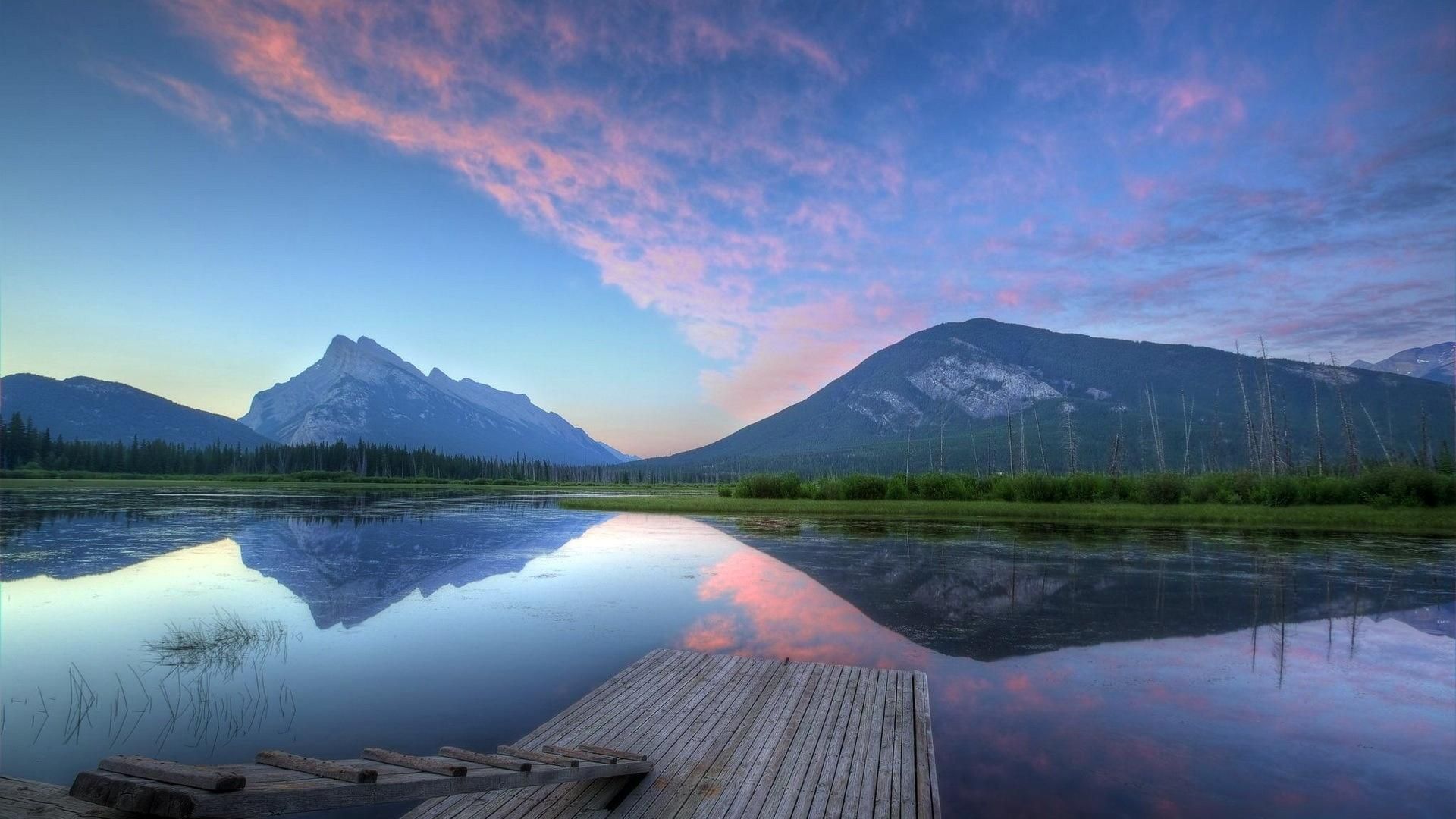 Colorful Vermillion Lake At Sunrise HD Wallpaper 1080p