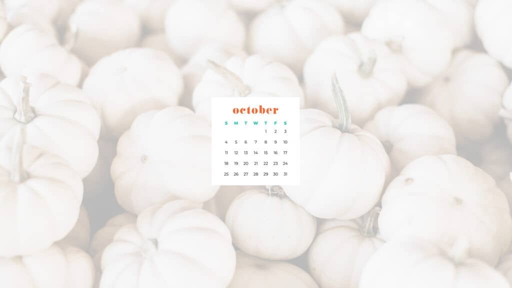 October Desktop Calendar Wallpaper Design Options