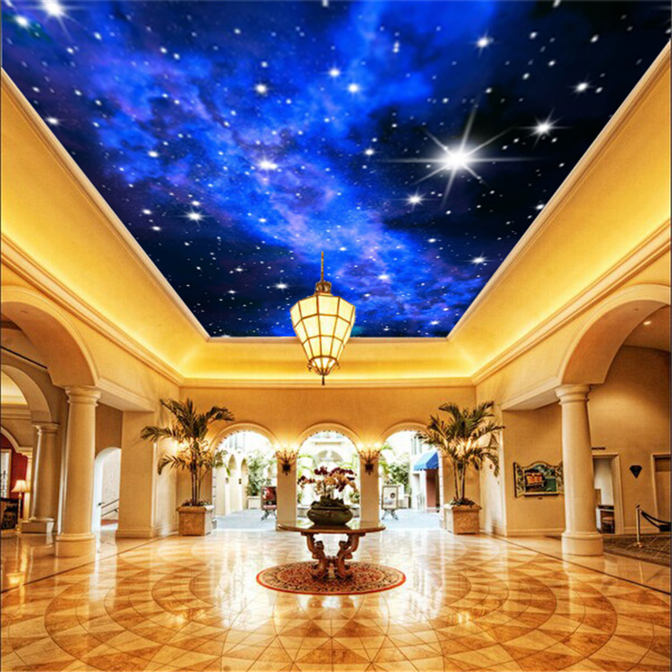 Free shipping Large 3d mural wallpaper blue sky ceiling wallpaper wall