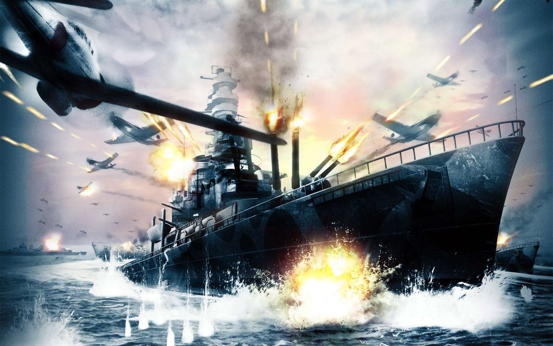 Aircraft War Battleship World Ii Vehicles Wallpaper Background