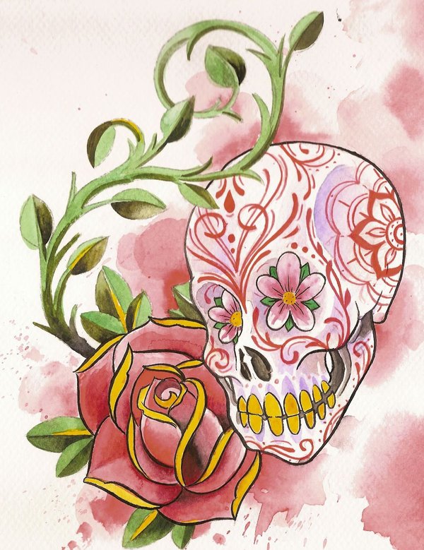Sugar Skull Sketch By Mojoncio