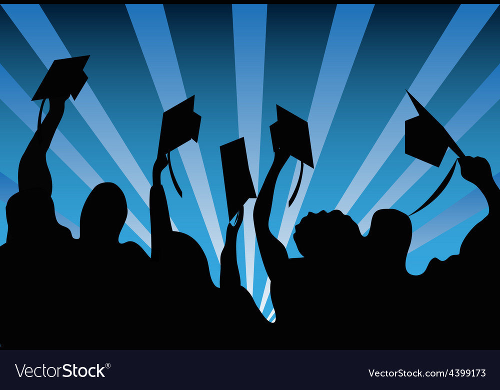 Graduation Students Background Royalty Vector Image