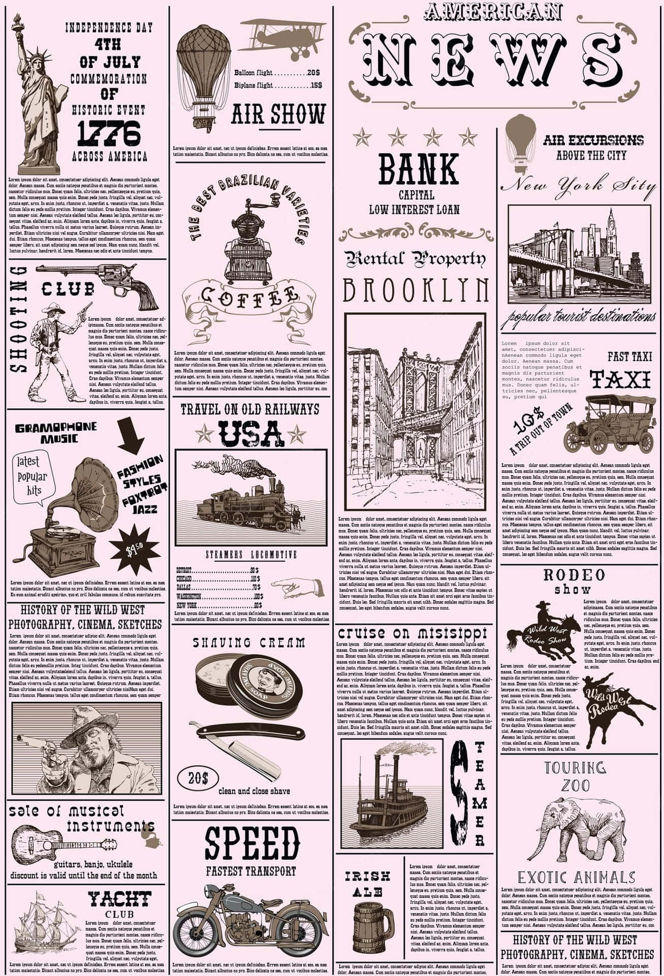 Vintage Newspaper Wallpaper