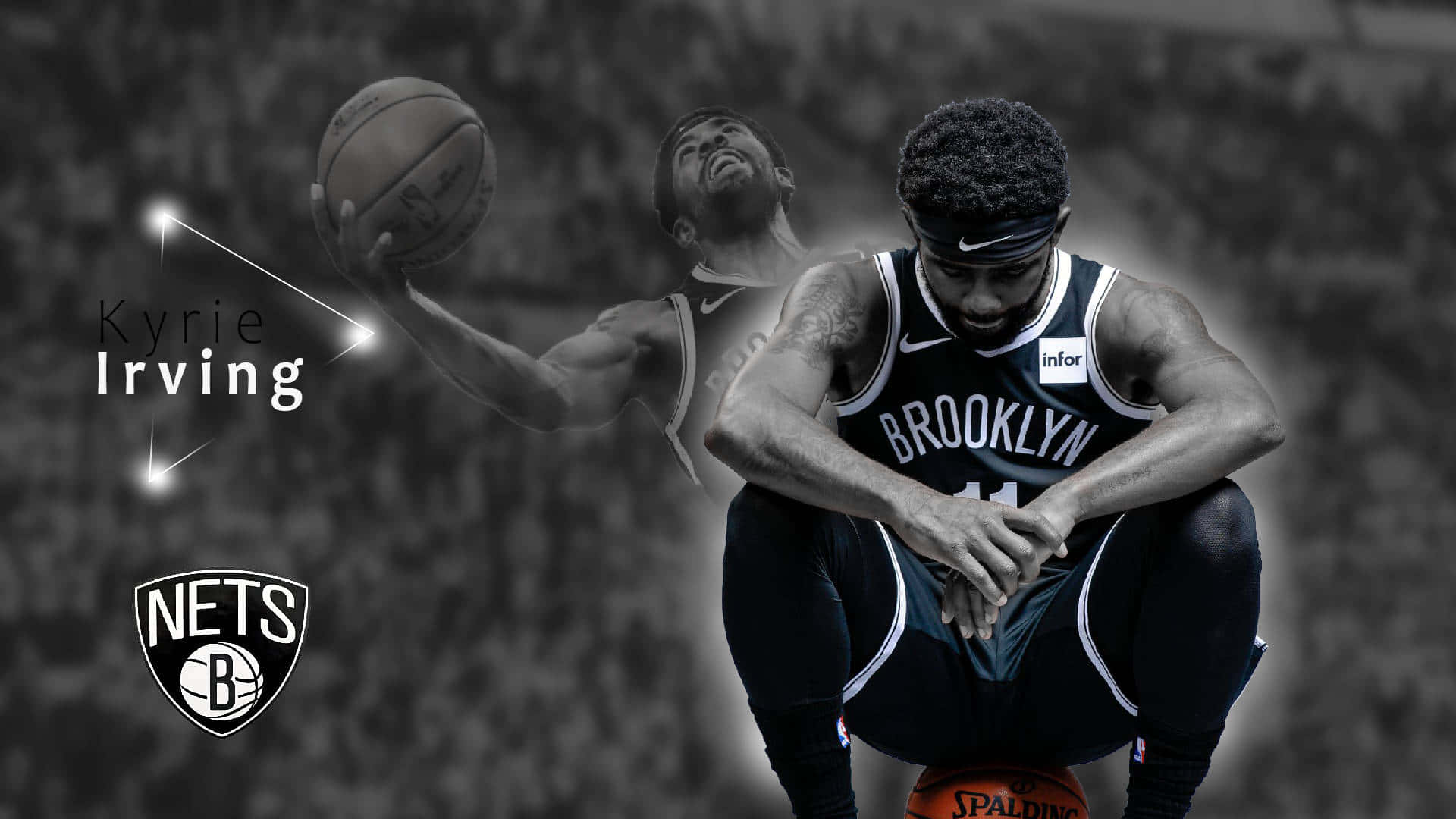 Kyrie Irving Excels On The Basketball Court Representing Wallpaper