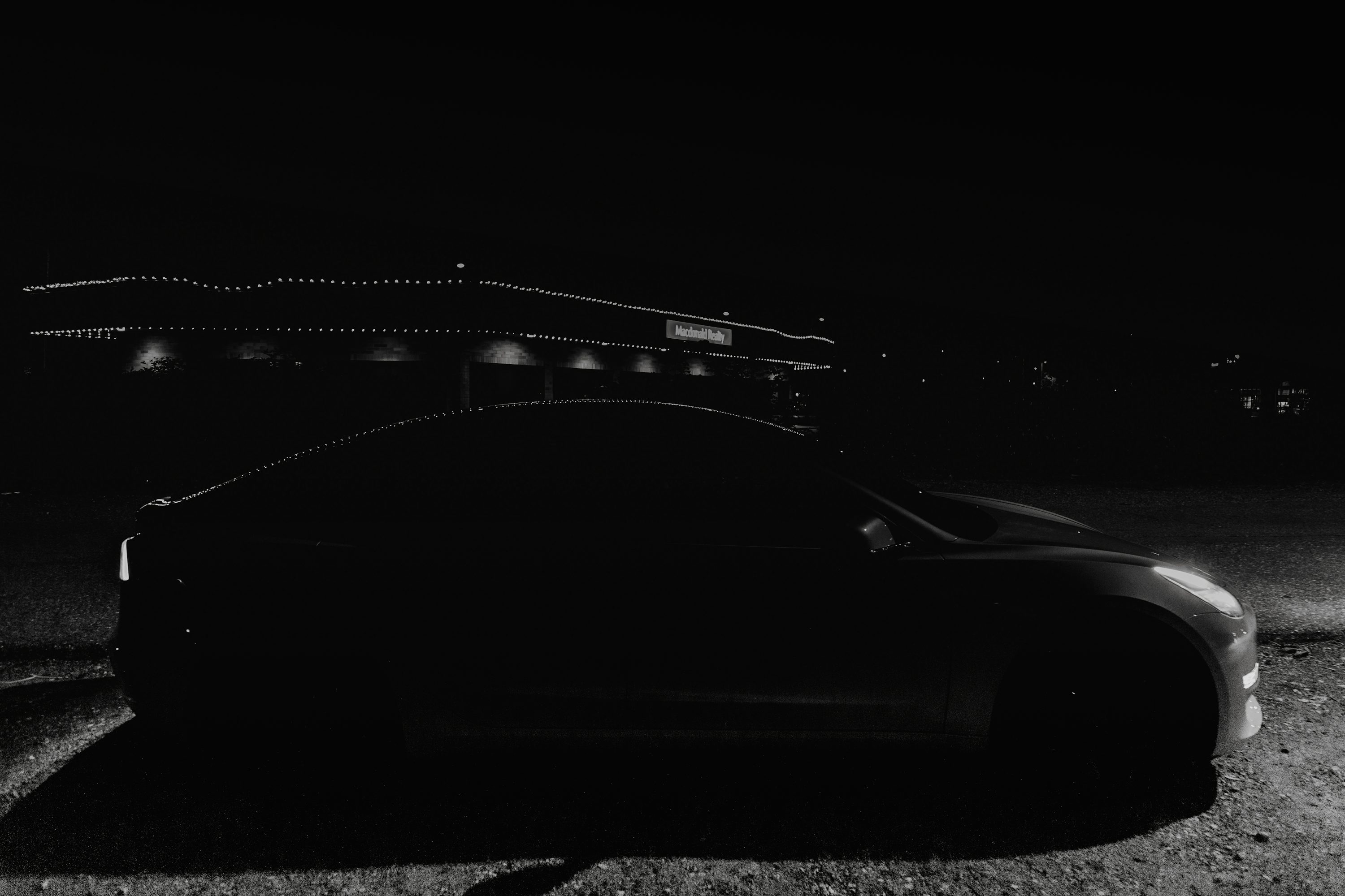 Red Car On Black Asphalt Road During Night Time Photo Wallpaper