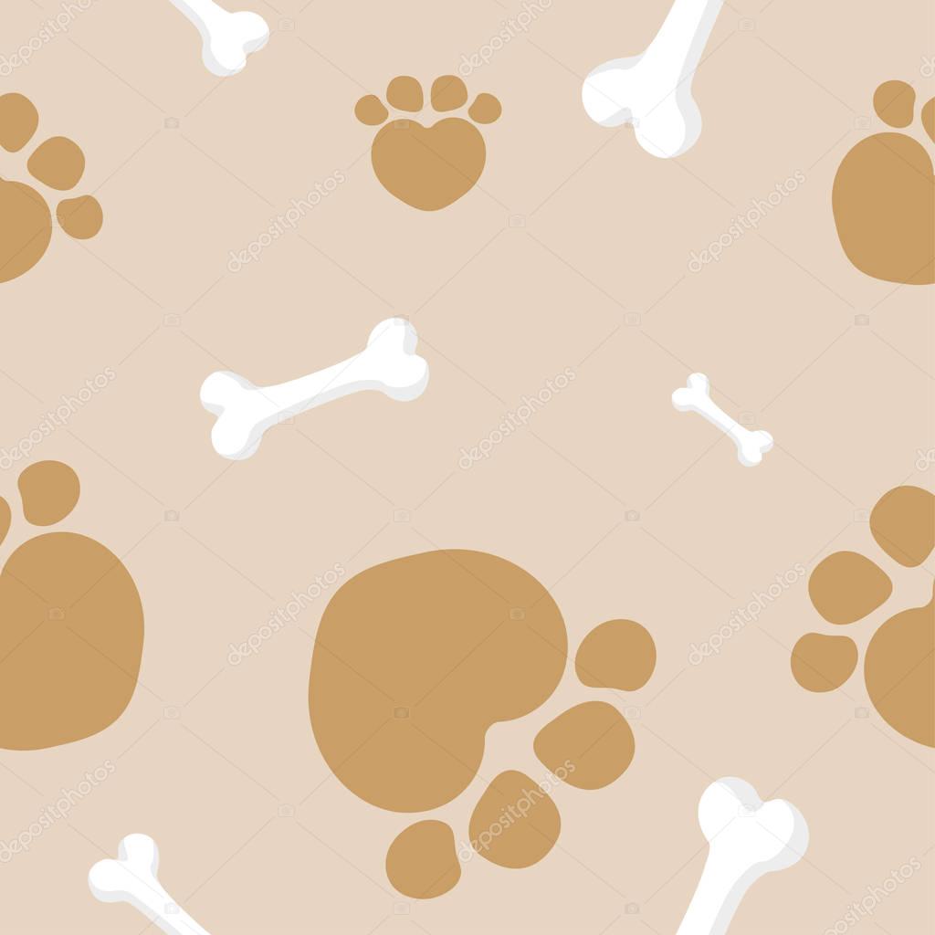 Illustration Background Wallpaper With Paws Of Pets Dog And