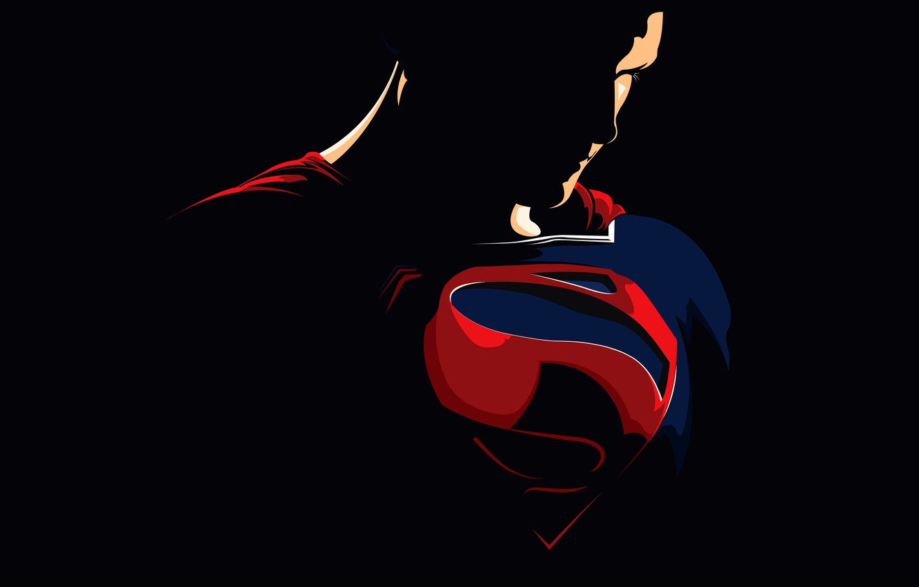 Wallpaper Vector Costume Superman Black Background Ic