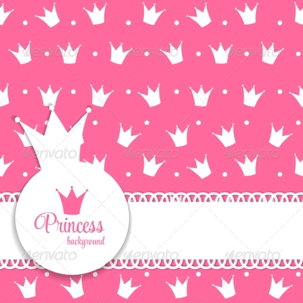 Princess Crown Background Vector Illustration BirtHDays Seasons