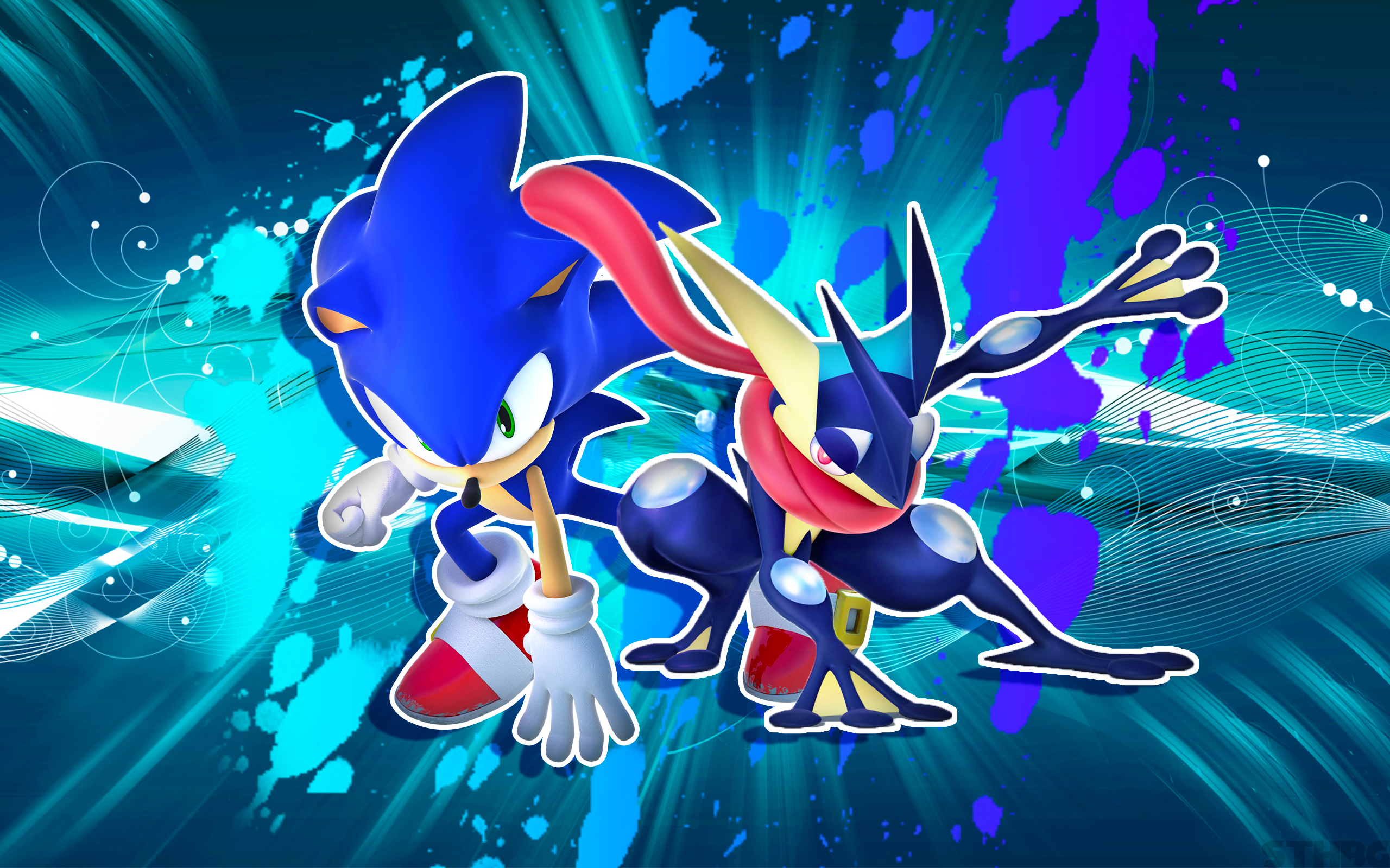 Sonic The Hedgehog And Greninja Wallpaper By Sonicthehedgehogbg On