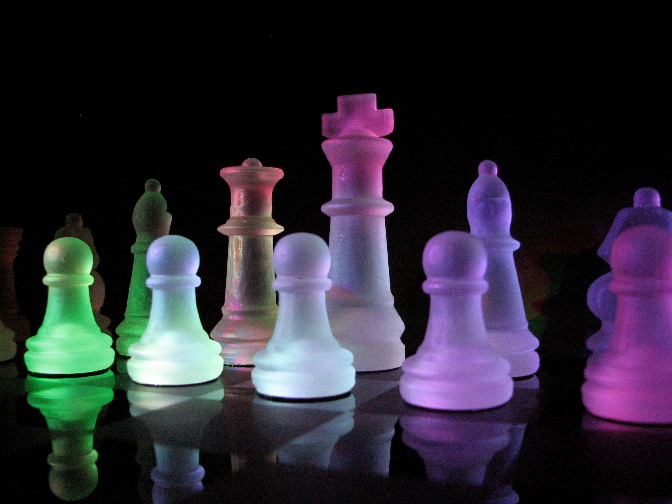 Glass Chess Wallpaper Rainbows Art
