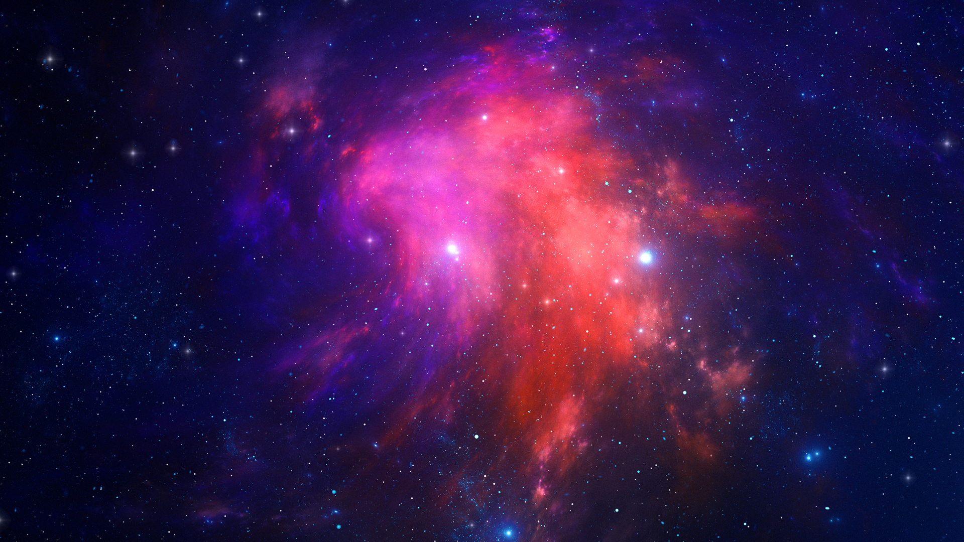 Vivid and colorful nebula in deep space, with countless stars scattered across the dark expanse. Perfect for a galaxy wallpaper