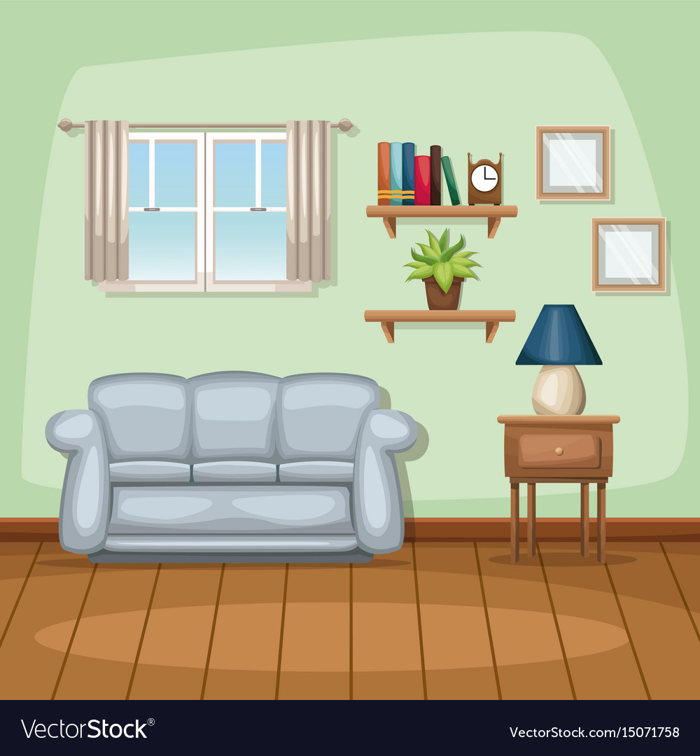 Background Living Room Home Scene Royalty Vector Image