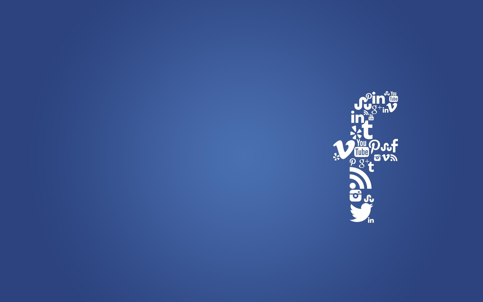 Facebook Logo with Social Share Icons HD Desktop Mobile Wallpaper 1920x1200