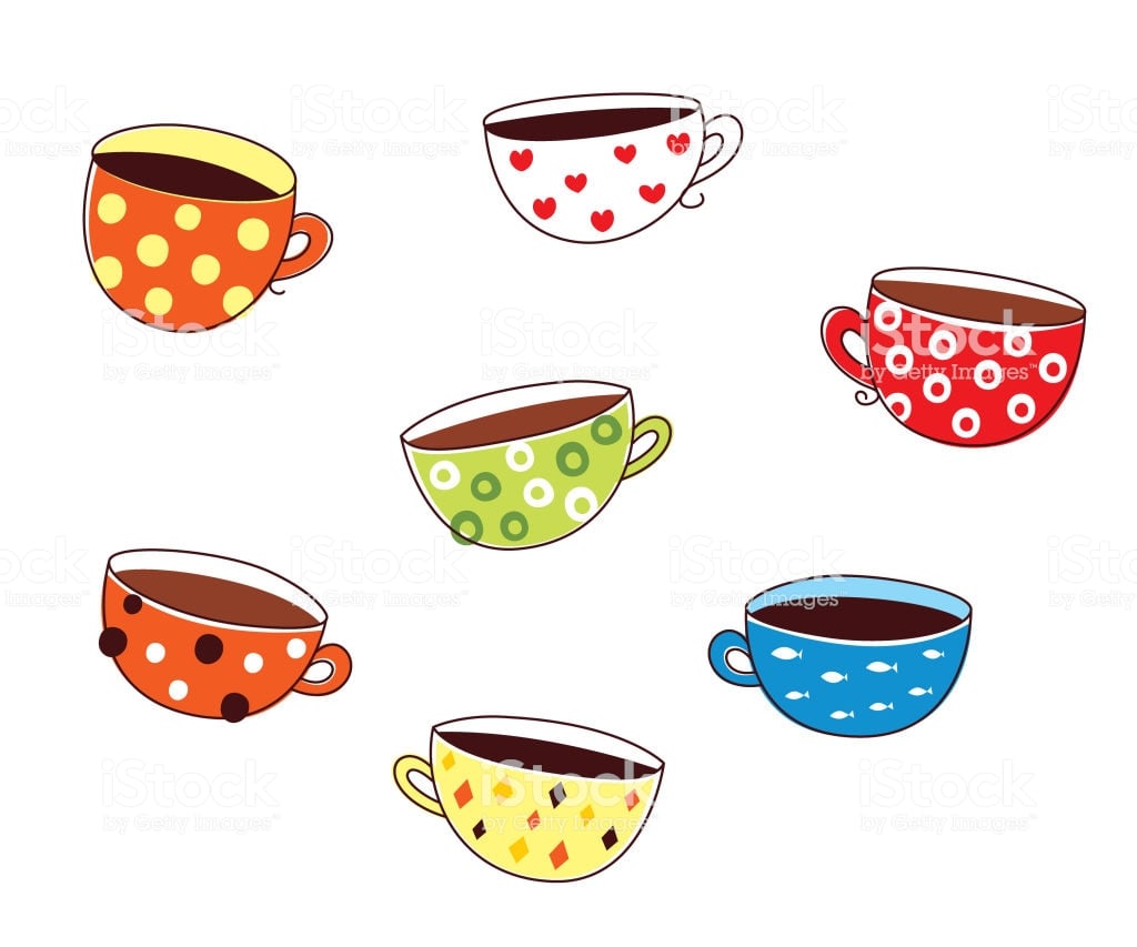 Cute Coffee Mug And Tea Cup Wallpaper Stock Vector Art More