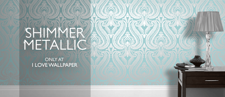Love Wallpaper Plain Floral Patterned Glitter Wallpapers 747x324