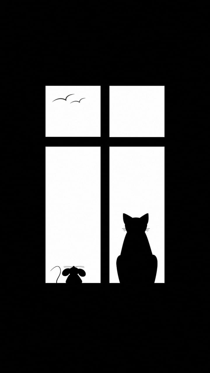 Download 720x1280 Cat Picture Window Silhouette Wallpaper