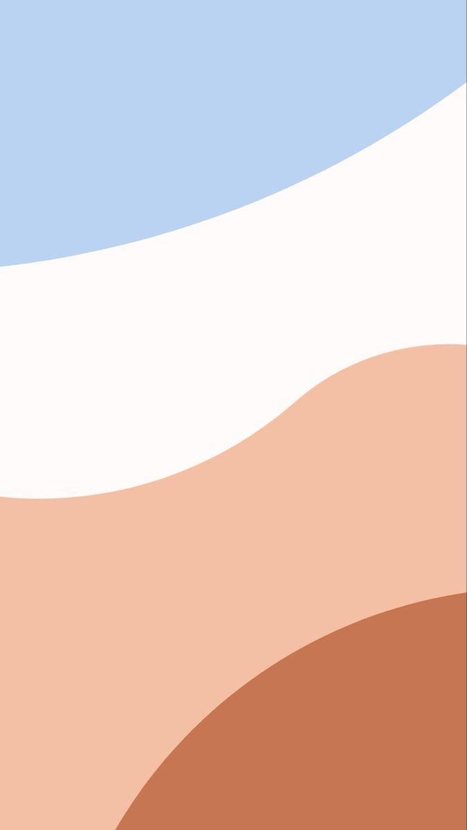 Aesthetic blue peach brown wallpaper iOS 14 Iphone wallpaper